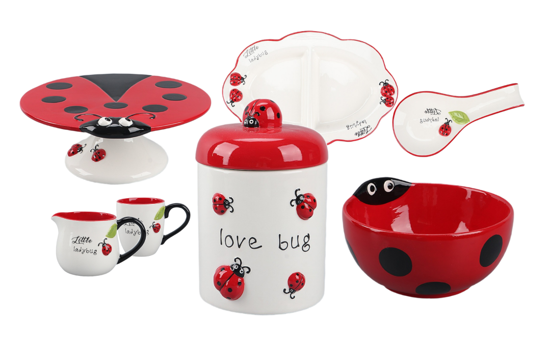 Ceramic  Ladybug Dinner Set