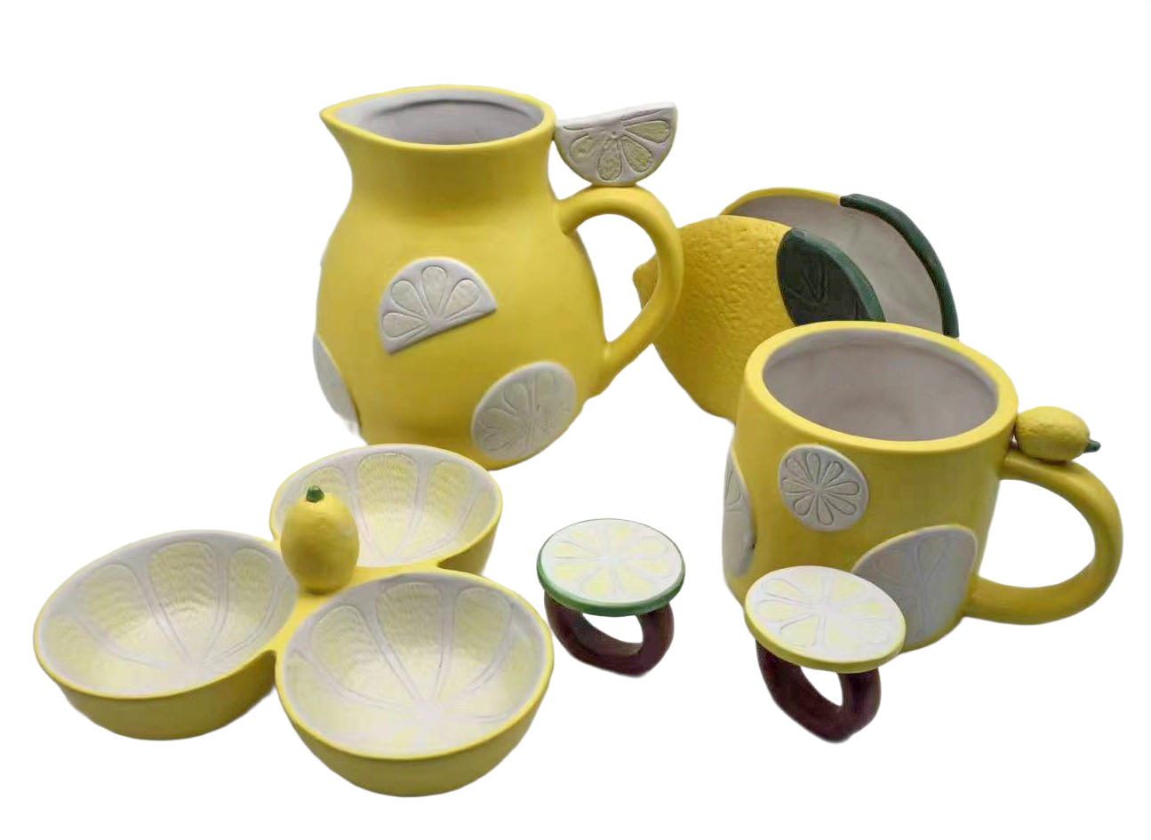Handpainting ceramic Lemon dinnerware set