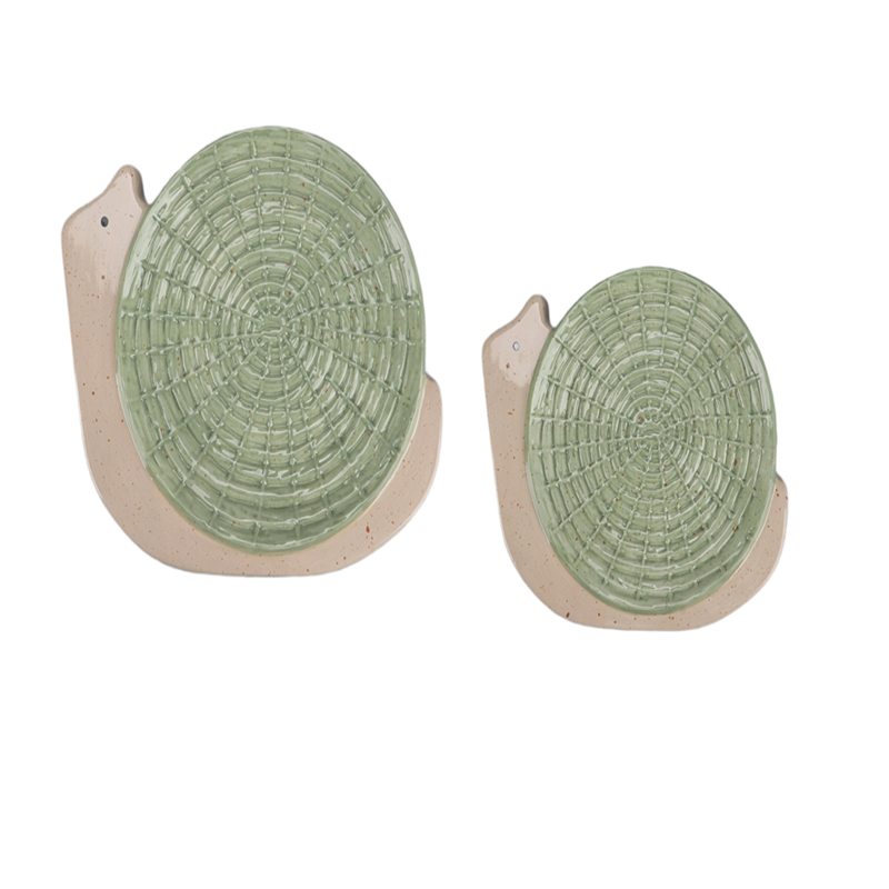 handpainting cute snail ceramic plate