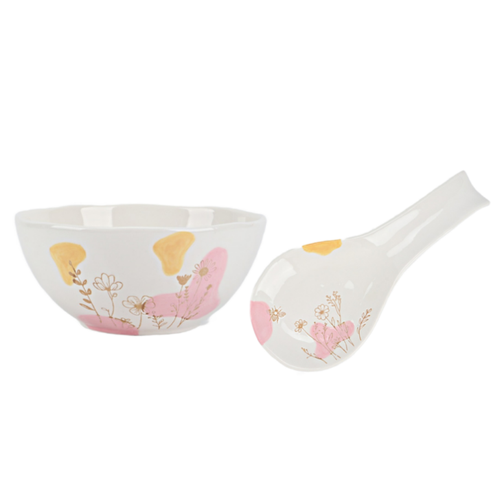 Ceramic spring Wildflower Salad Bowl