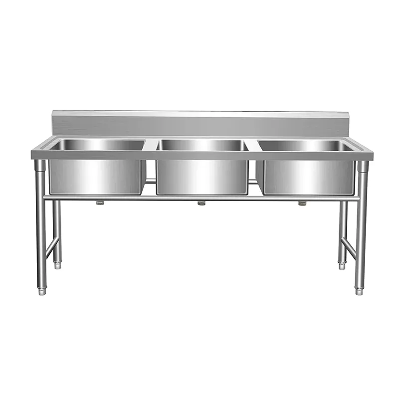 Stainless steel dishwashing sink (three sink) Stainless steel dishwashing sink (three sink)
