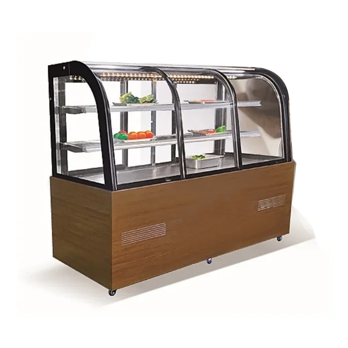 Arc shaped aluminum door cake cabinet
