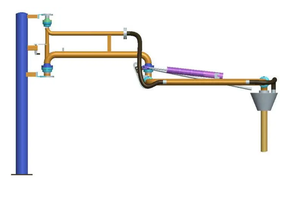 Train loading and unloading crane tube