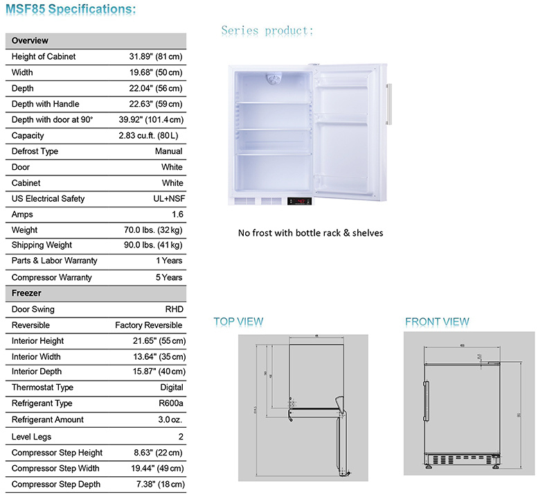 50cm FREEZER BI SERIES 