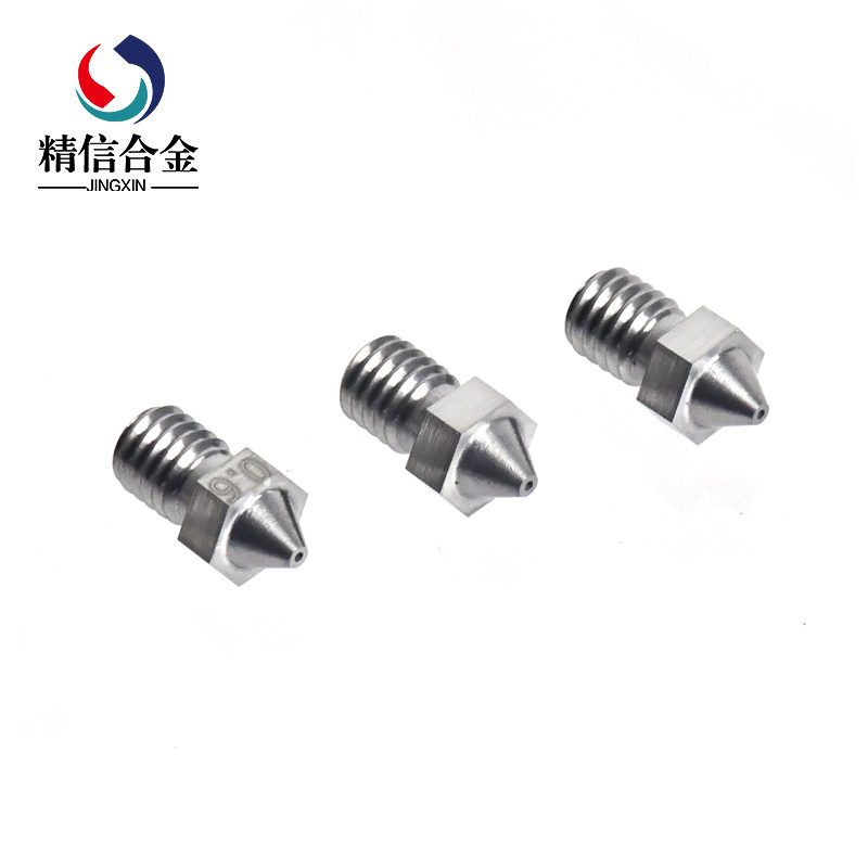  YG8硬質(zhì)合金打印機噴嘴 0.6內(nèi)孔碳化鎢螺紋噴嘴鎢鋼配件