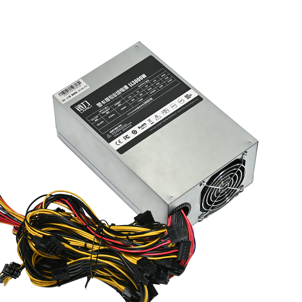 lianli 4U multi-channel silent mining rig power supply for gpu case ATX 2000W 3000W psu