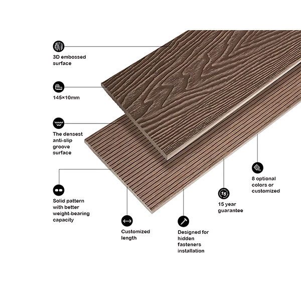Coffee-colored embossed sauna board