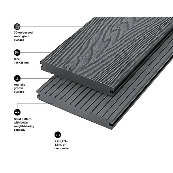 The 3D embossed solid floor is light gray