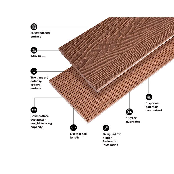 Redwood-colored embossed sauna board