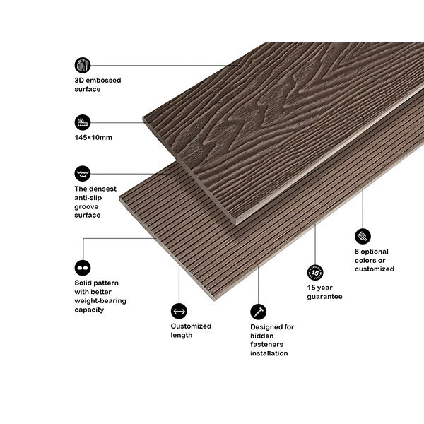 Coffee-colored embossed sauna board