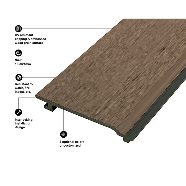 Teak co-extruded for wall-mounted panels