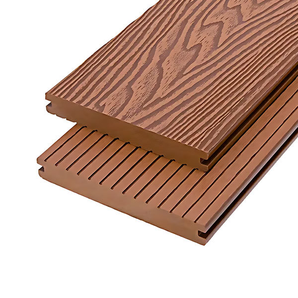 The 3D embossed solid floor is maple red