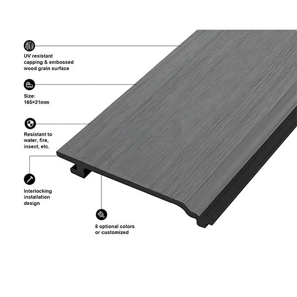 Wall-mounted panels are co-extruded with light gray