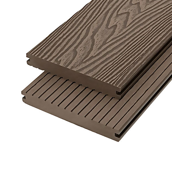 3D embossed solid floor in coffee color