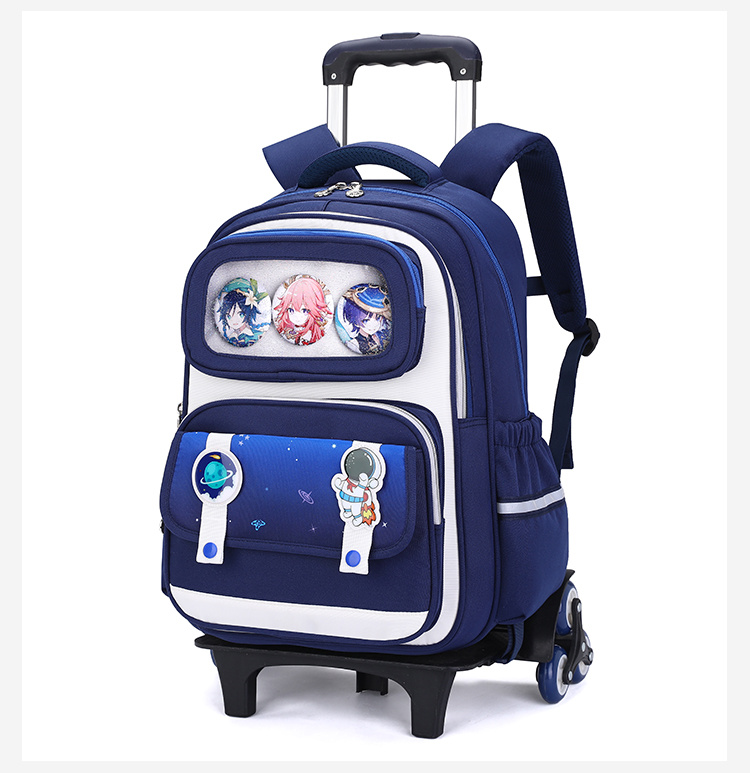 Professionally producing rolling backpacks for elementary school students—grades 1 through 6, with dual-shoulder design Professionally producing rolling backpacks for elementary school students—grades 1 through 6, with dual-shoulder design