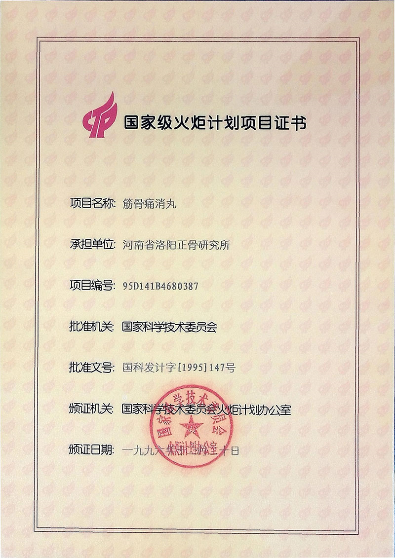 國家級火炬計劃項目證書(shū) 國家級火炬計劃項目證書(shū)