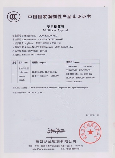 CCC  变更批准书
