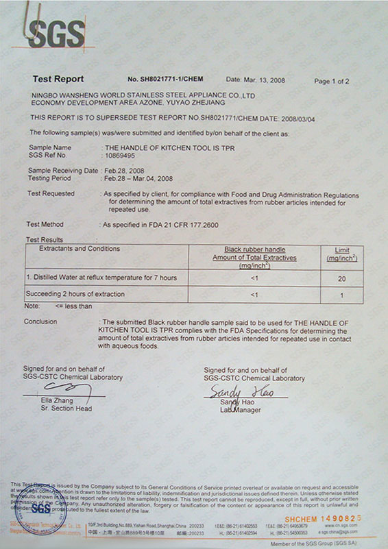 SGS detection through FDA SGS detection through FDA
