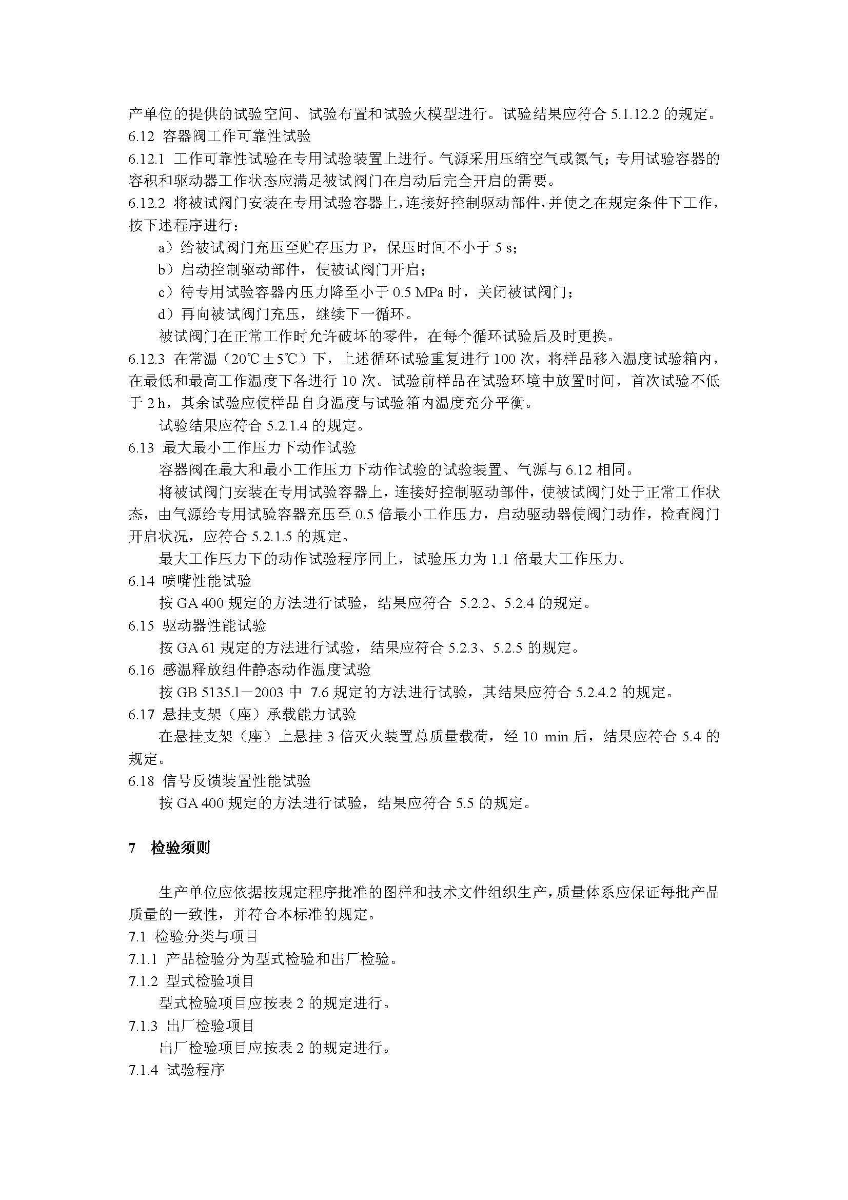GA 13-2006 悬挂式气体灭火装置