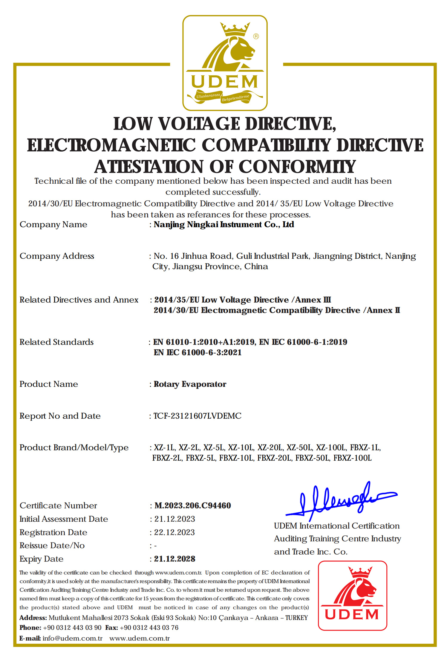 CE certification for rotary evaporator