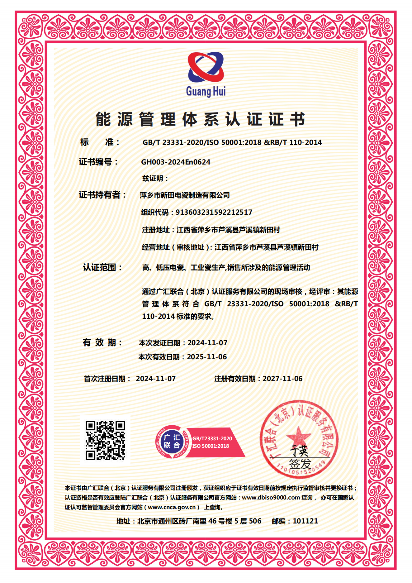 ISO50001 Energy Management System Certification