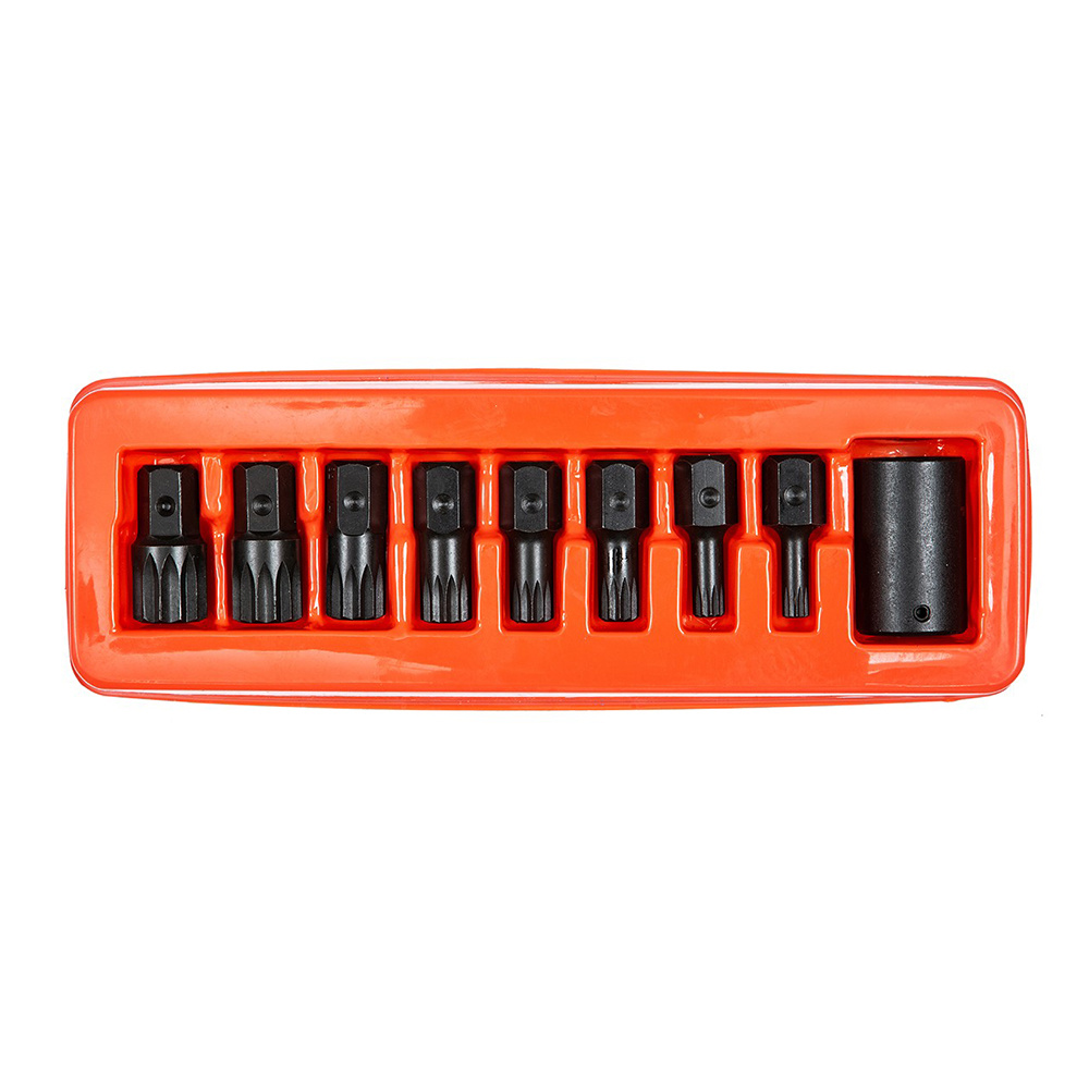 9Pcs 1/2"Dr. Impact Torx Bit & Holder Set