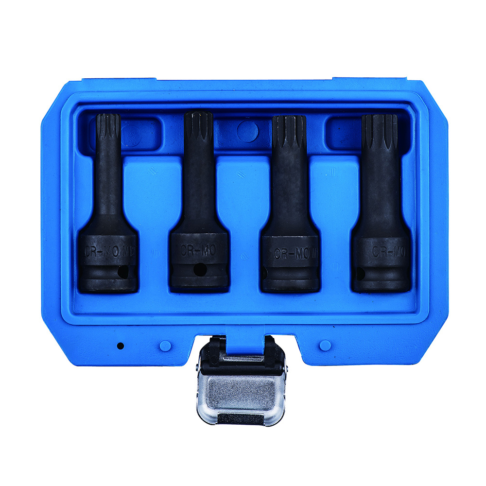 4Pcs 1/2" Dr. Impact Quality Spline Bit Set