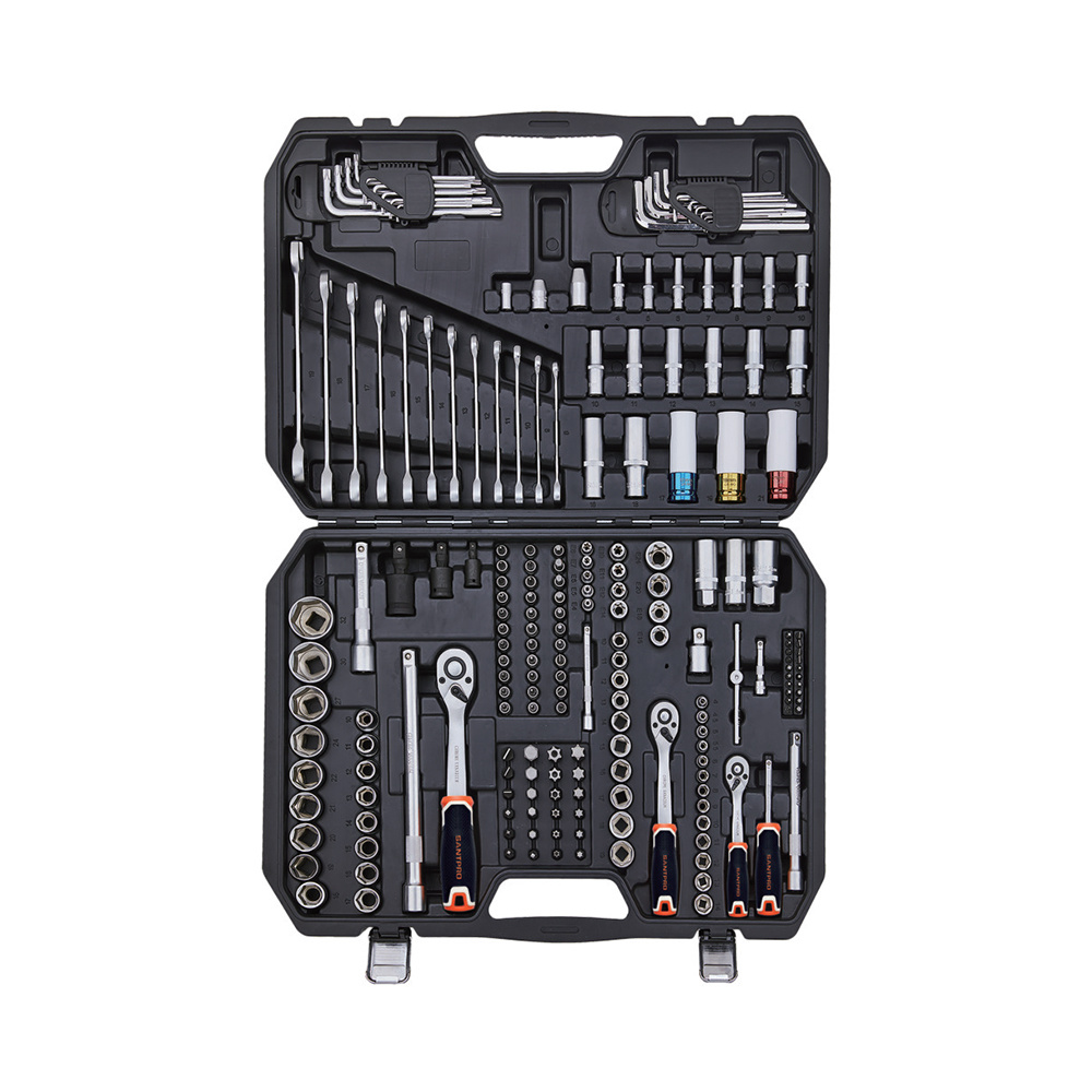198 Pcs 1/4”,3/8”&1/2” Drive Socket set
