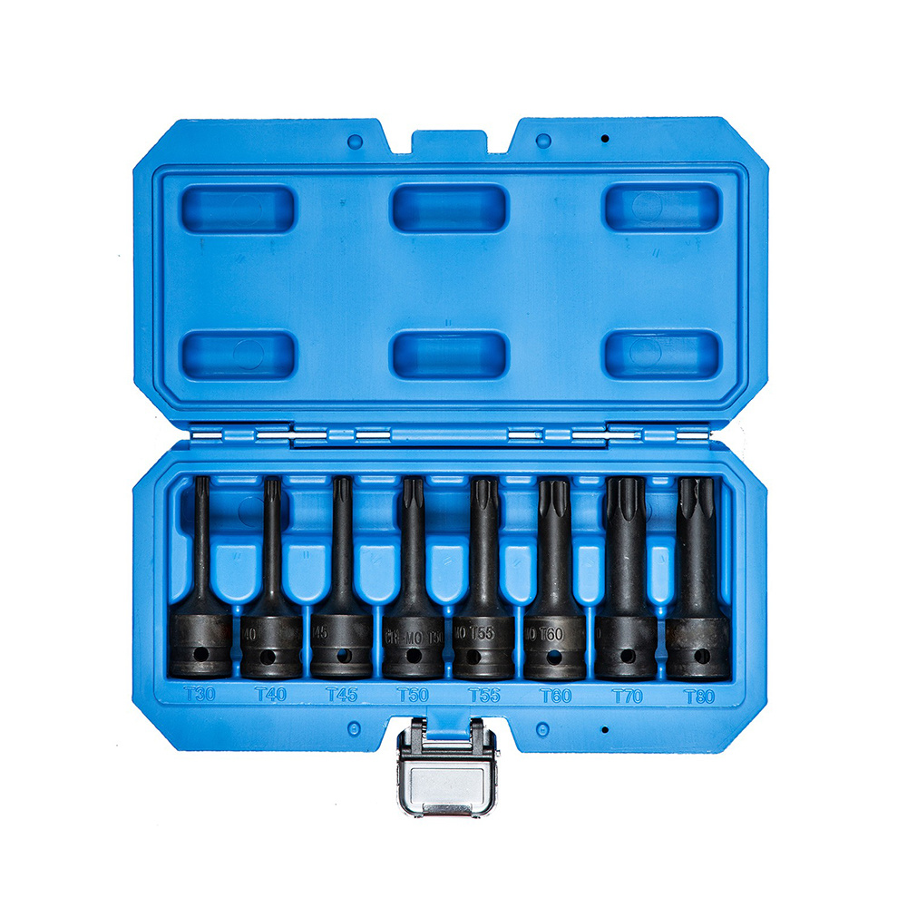 8Pcs 1/2" Dr. Impact Bit Socket Set for TX