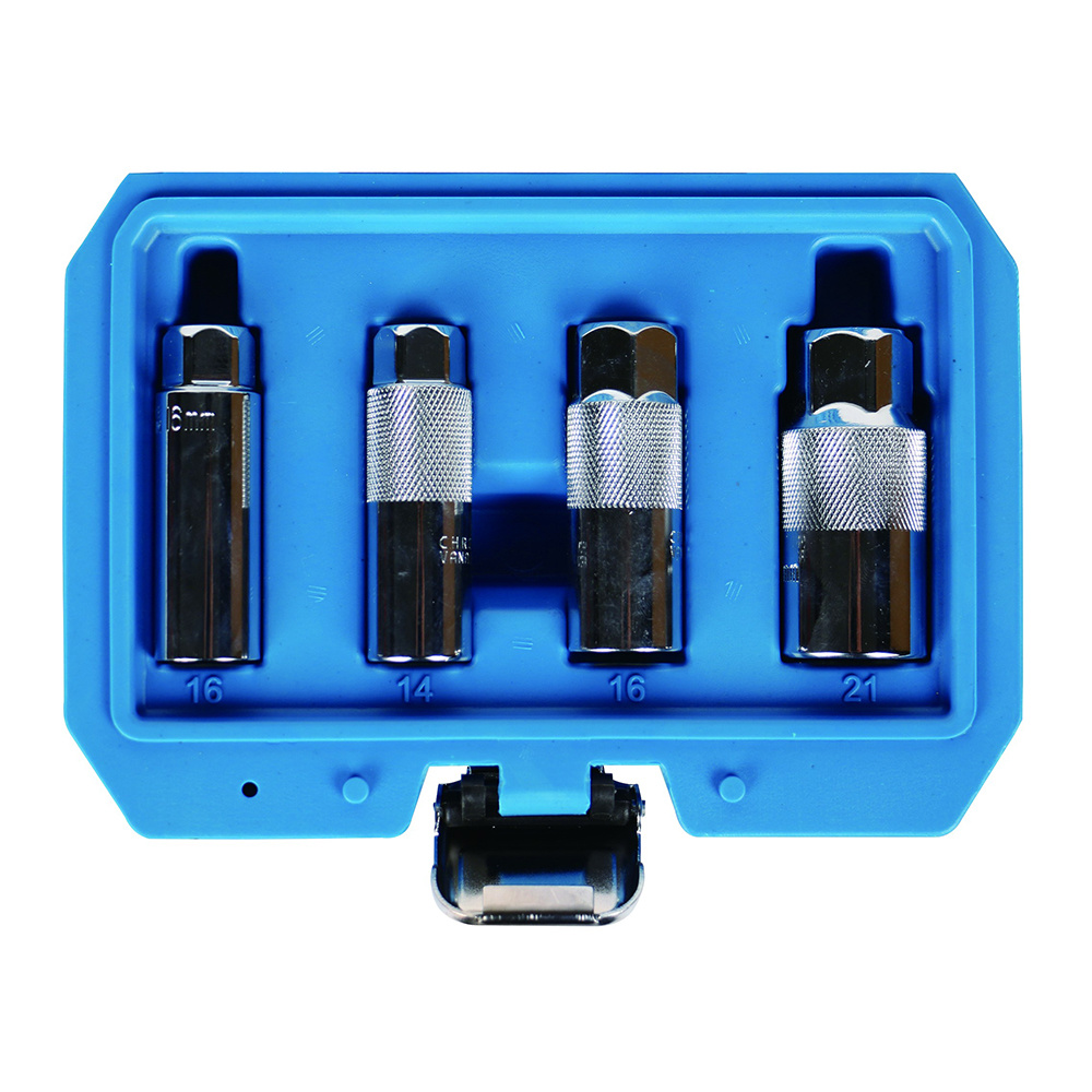 4pcs 3/8"spark plug socket set with rubber