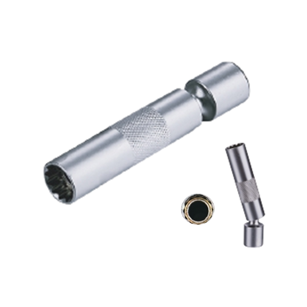 3/8"'x 14mm 12pt thin walled spark plug socket with universal jointmagnetic holding