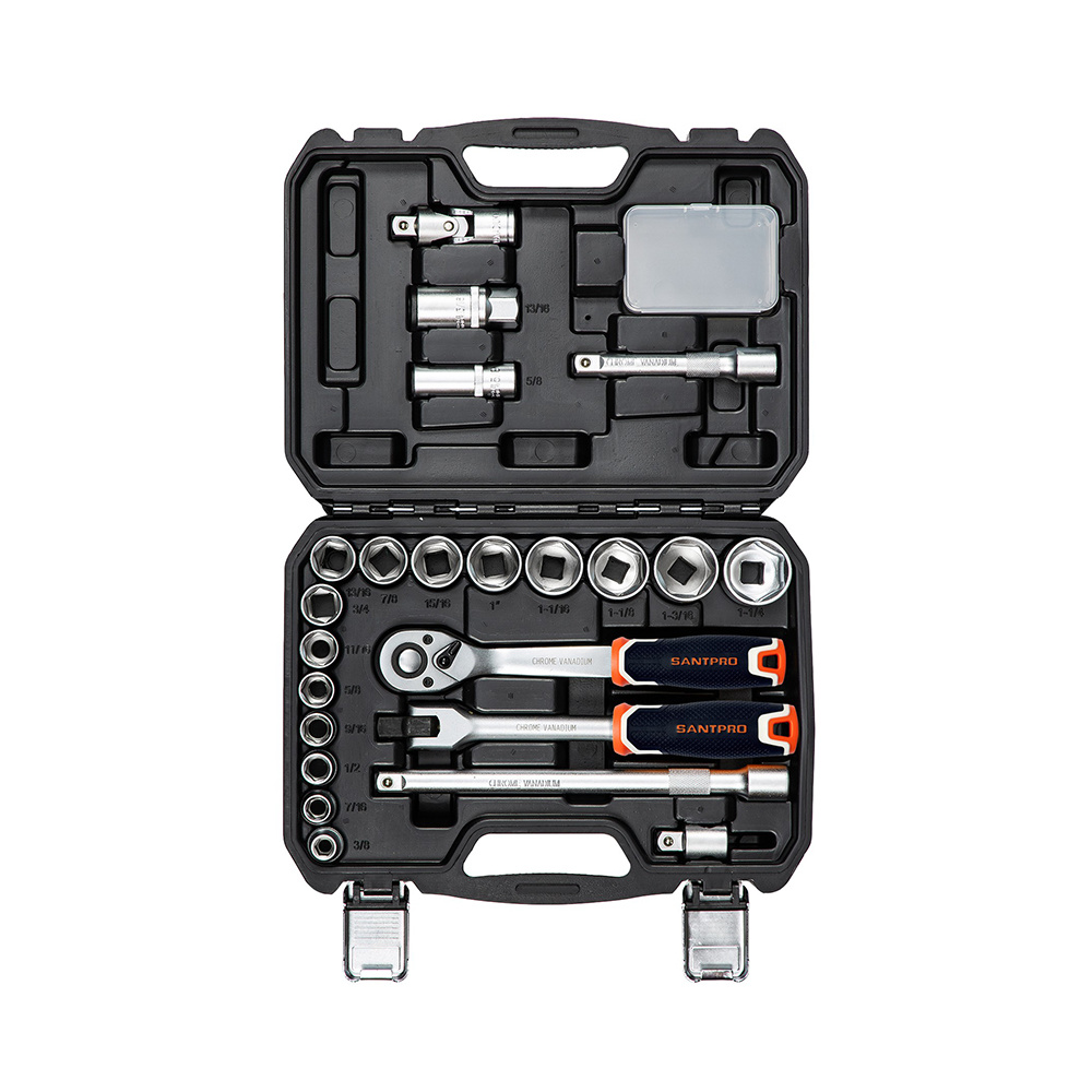 34Pcs 3/8"&1/4" DR. Socket Set