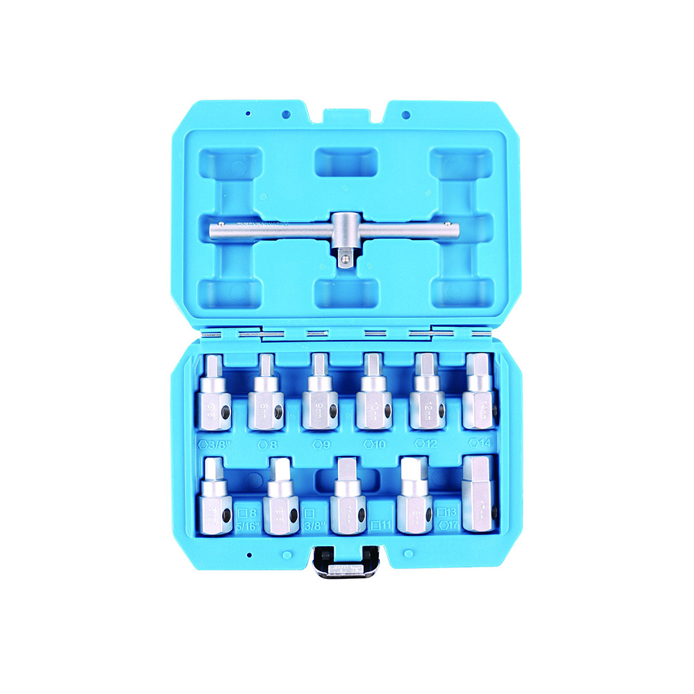 12Pcs 3/8" Dr. Oil Drain Plug Key Set