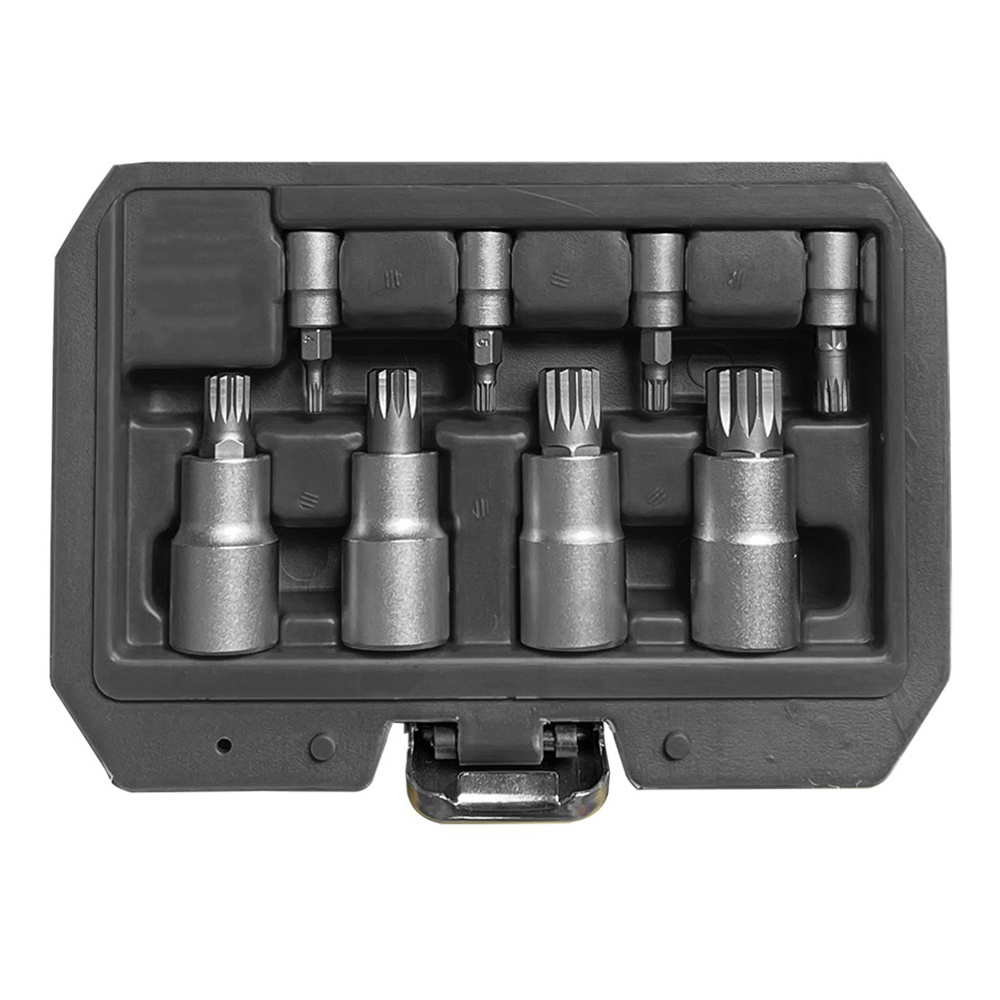 8Pcs 1/2"&1/4" Spline (M-)Bit Socket Set