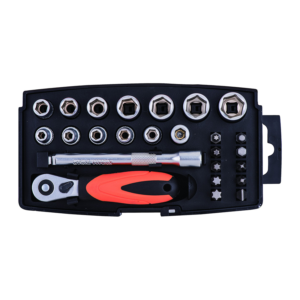 25 Pcs 1/4" Drive Metric Socket Set