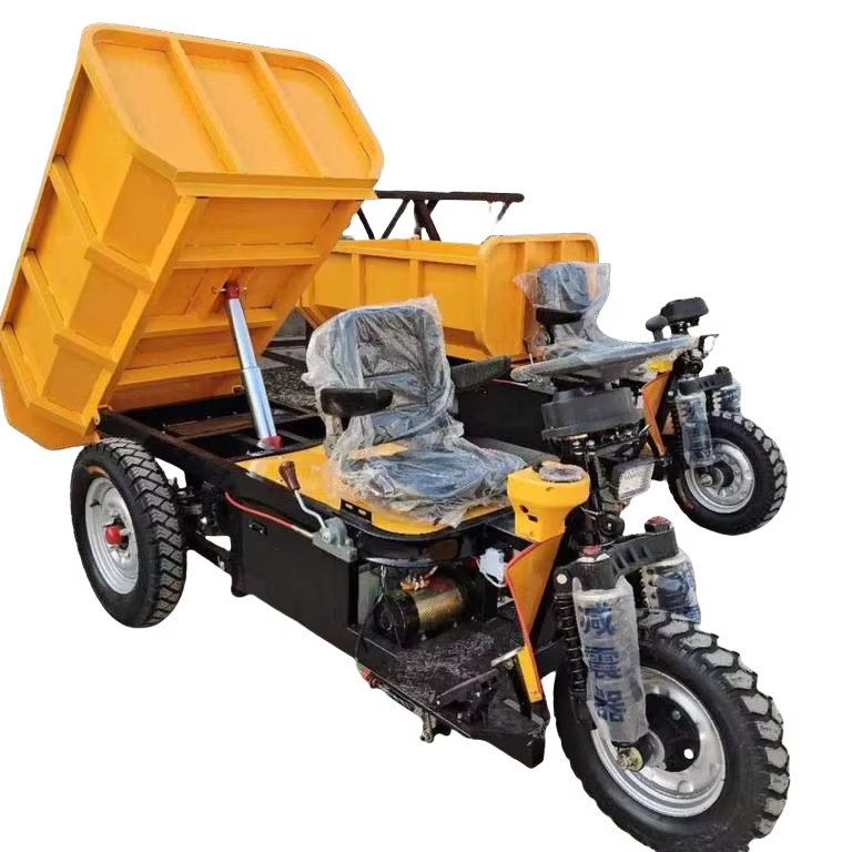 Mini 1.5 Ton Electric Three-Wheeled Car Double Shock-Absorbing Dump for Mining