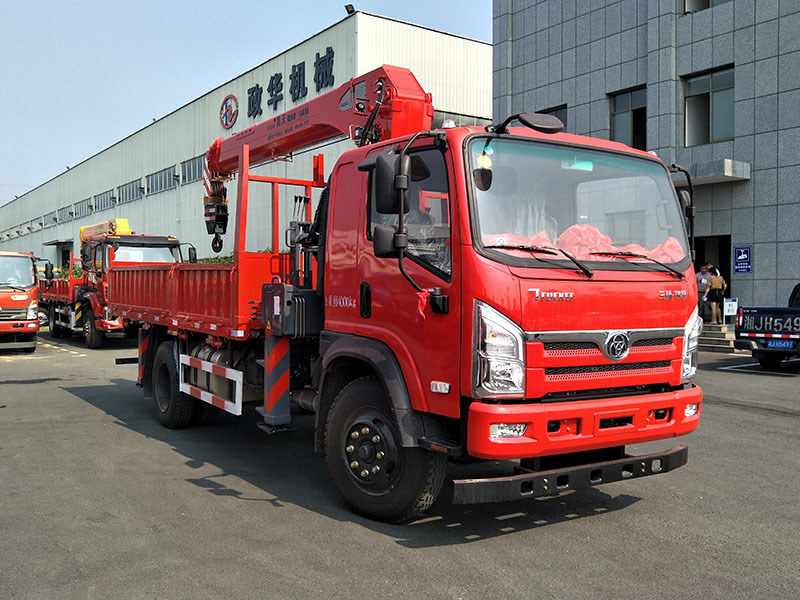 Haotian 8 tons four-section arm truck crane