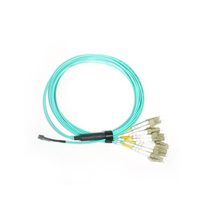 OM3 12芯MT UPC（母头）转6 LC双工 UPC 多模分支跳线 极性B