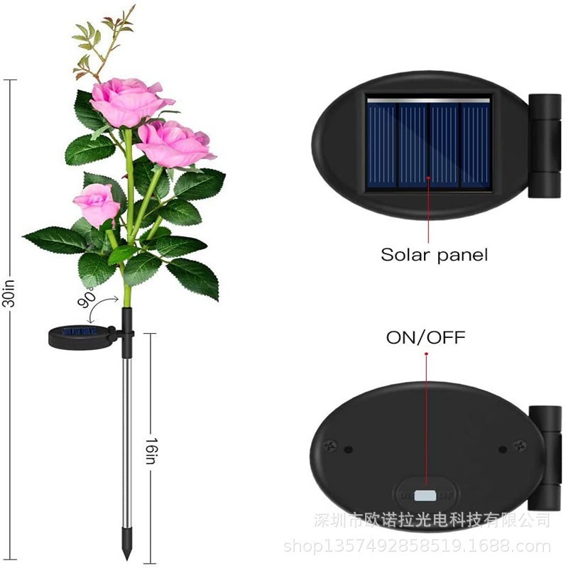Solar rose lamp imitation lantern LED outdoor courtyard scenic spot landscape lantern lawn plug-in waterproof lamp
