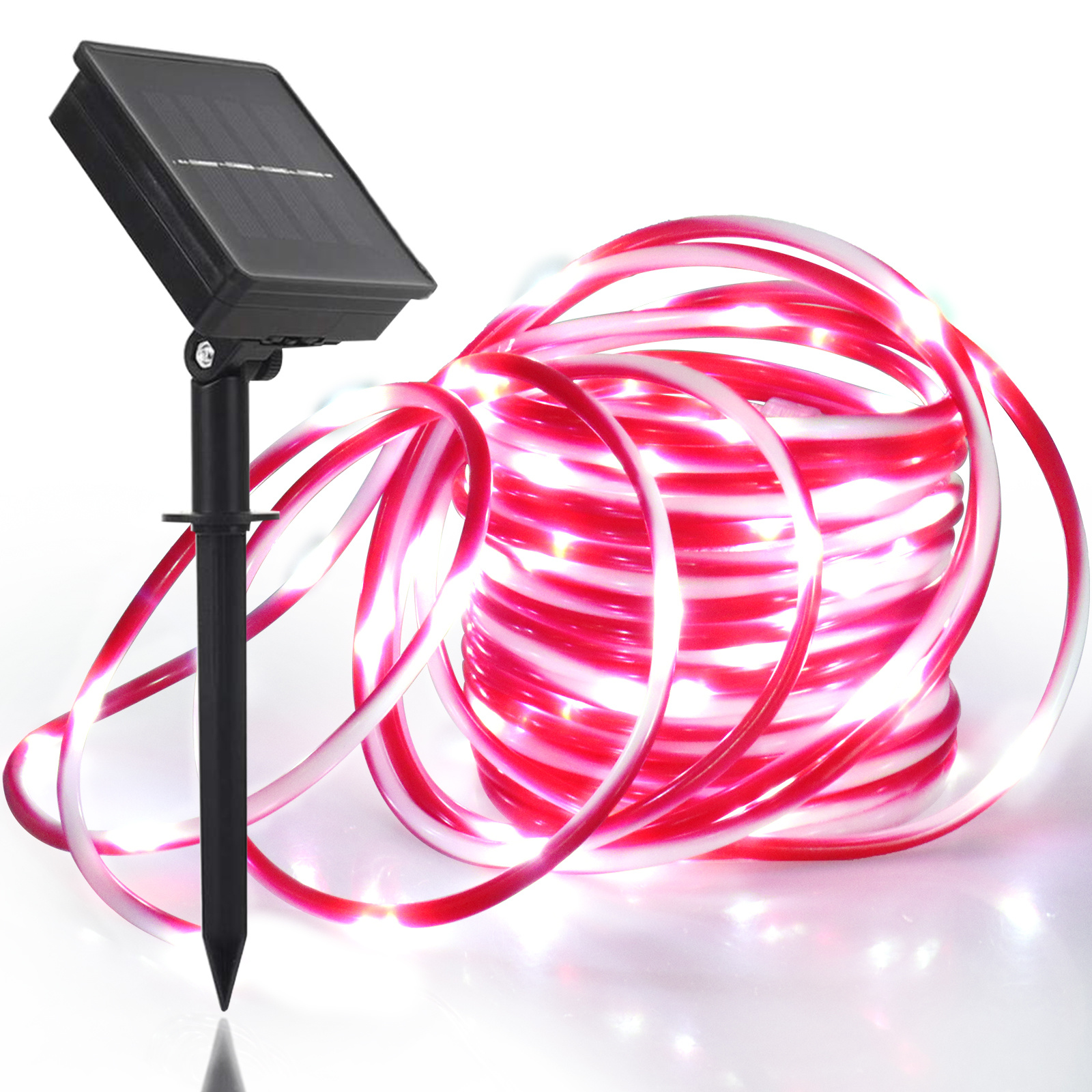 Christmas Lights Outdoor,39FT 100 LED Candy Canes Rope Lights Outdoor with 8 Lighting Modes, Waterproof Christmas Candy Canes Decoration, Rope Lights for for Deck, Garden, Pool, Patio, Outside Indoor Tree Decorations