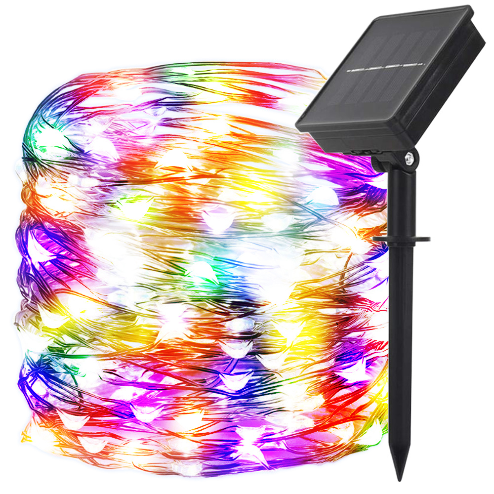 100 LED Solar Rope Light, 33FT IP 65 Waterproof Solar Pathway Lights Outdoor, 8 Modes Lights for Basketball Hoop Ladder Slide Pathway Tent Camp