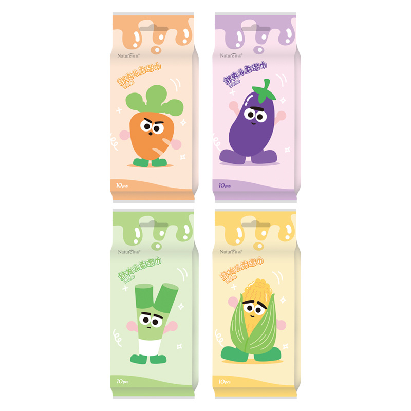 J-1091-Bijing Vegetables Cute Refreshing Wipes (10pcs/pack)