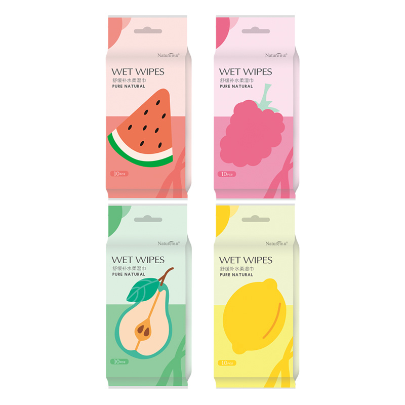 J-1086-Bijing Summer Four Fruit Moisturizing Wet Wipes (10pcs/pack)