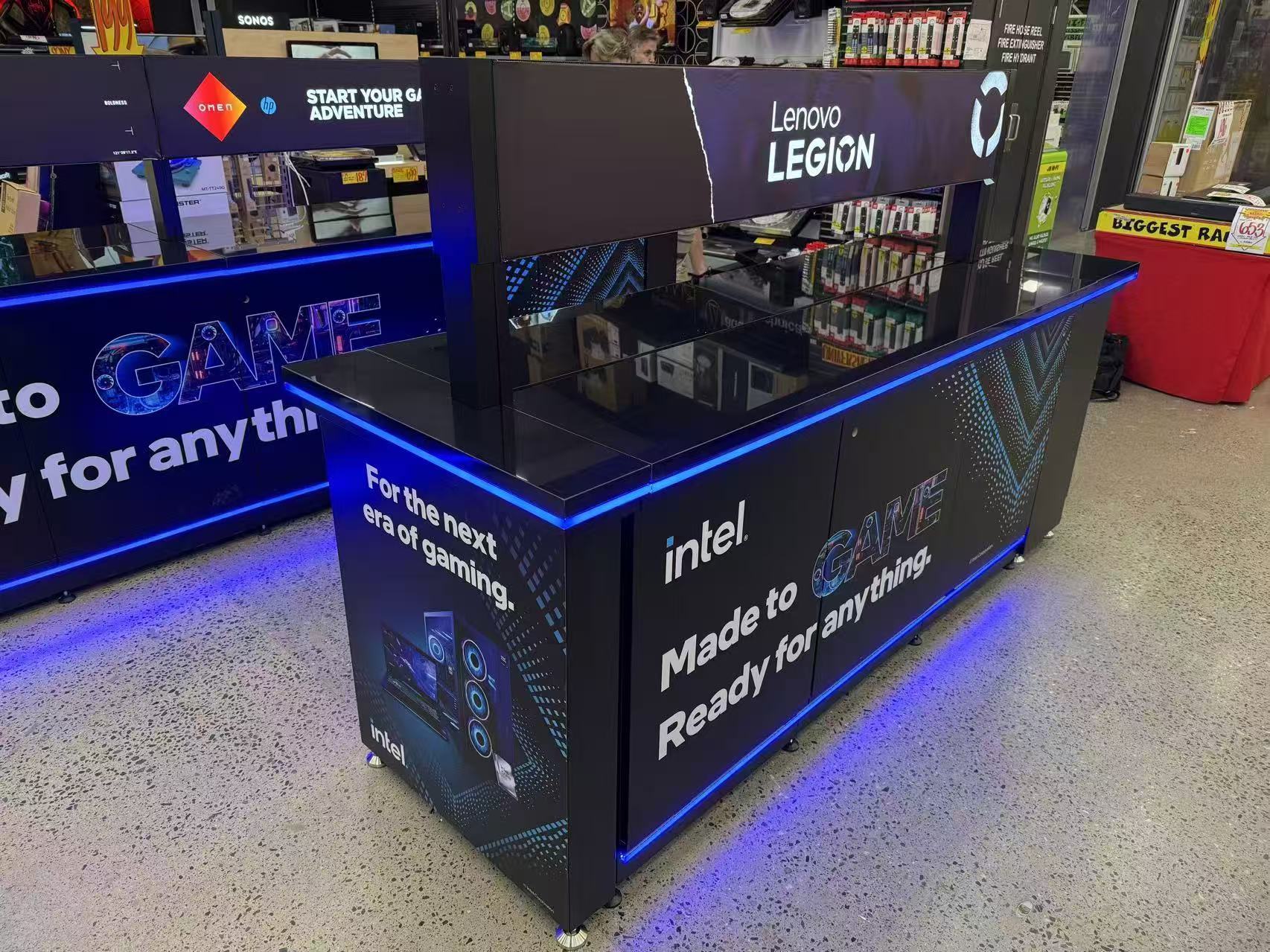 Intel × Lenovo Legion — Modular Gaming Showcases & Display Tables