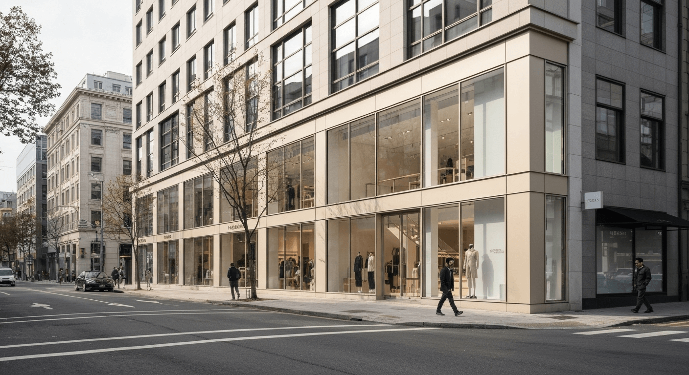 Modern store with glass windows