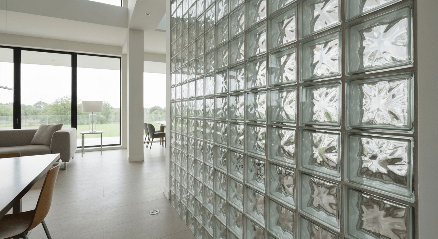 Glass blocks in home interior