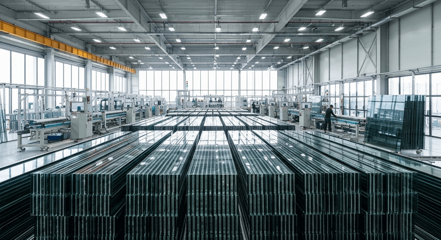 Insulated glass units in factory