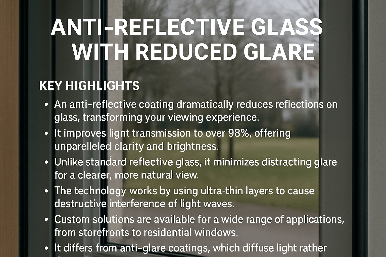 Anti-reflective glass with reduced glare