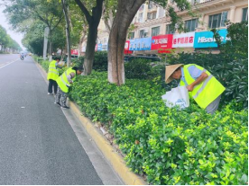 清理綠化帶，潔凈迎雙節(jié)