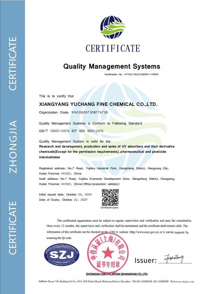 ISO 9001 certificate ISO 9001 certificate